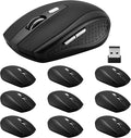 Guiheng Wireless Mouse, 2.4Ghz Computer Mouse 1200DPI, 6 Buttons with Nano Receiver for Laptop, PC, Chromebook, Computer, Notebook, Office - 10 Pack