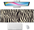 Zebra Striped Printed Desk Mat Large Gaming Mouse Pad XL Extended Mousepad Desk Pad Big Keyboard Pad Desktop Mouse Mat 31.5"x11.8" Deskmat for Gamers with Stitched Edges Non-Slip Rubber Base