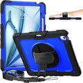 timecity for iPad Air 13 Inch Case M4 2026/ M3 2025/ M2 2024, 360° Rotating Stand, Pencil Holder & Wireless Charging, Shockproof with Screen Protector & Shoulder Strap - for Designers, Dark Blue