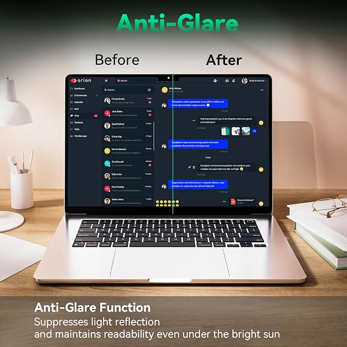 Mamol 2 Pack Anti Blue Light Screen Protector for MacBook Pro 14 Inch (2021-2026, M1, M2, M3, M4, M5), Eye Protection Filter, Anti Glare Screen Film