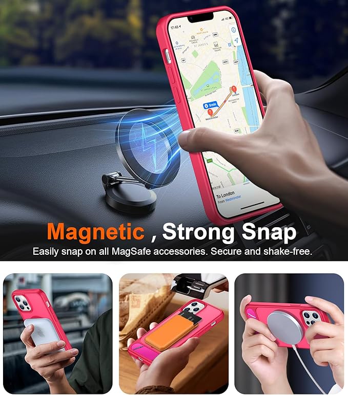 Magnetic Compatible with iPhone 12 Pro Max Case, [Built-in Invisible Kickstand][Compatible with MagSafe][Military Grade Shockproof] Slim Translucent Matte Phone Case for iPhone 12 Pro Max 6.7"