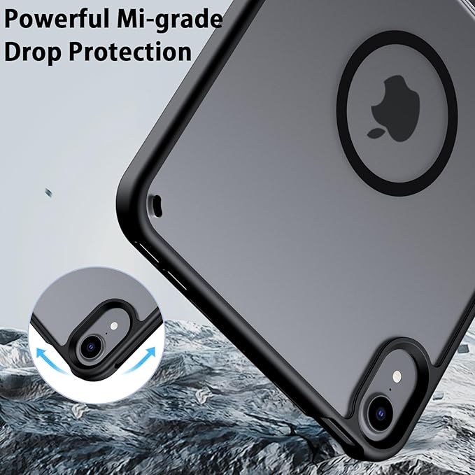 Telaso for iPad mini 7 A17 Pro 2024/iPad Mini 6 2021 Case, iPad mini 7th/6th Gen Magnetic Case with Invisible Portrait/Landscape Stand Translucent Matte Back Soft TPU Bumper Protective Cover, Black