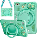 Kids Friendly Case for iPad (A16) 11th Generation 11 Inch (2025), iPad 10th Generation 10.9 Inch (2022), Cute Design EVA Kickstand Shockproof Bumper Case with Shoulder Strap Cover, Dinosaur