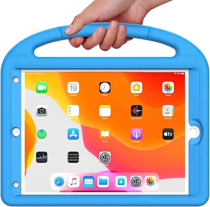 Kids Case for iPad 10.2 & 10.5, iPad 9th/8th/7th Generation 10.2" 2021 2020 2019 Case with Screen Protector, iPad Air 3rd Gen/Pro 10.5 inch Protective Cover with Handle Stand, Blue