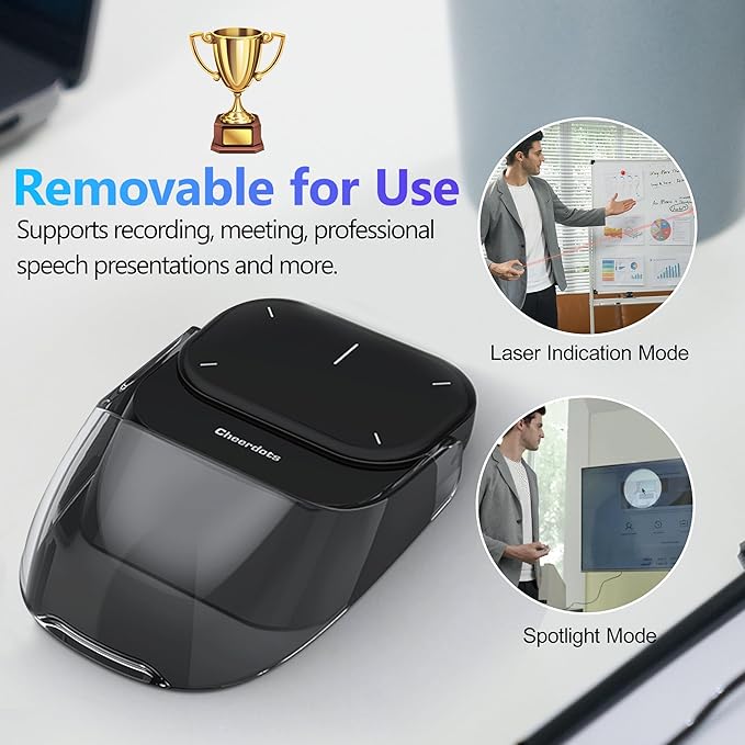 2026 Upgraded AI Voice Mouse - Wireless Air Mouse with AI Voice Assistant, 12 Languages Translation, Meeting Transcription & Summary - Detachable Computer Mouse, Presentation Clicker for Laptop