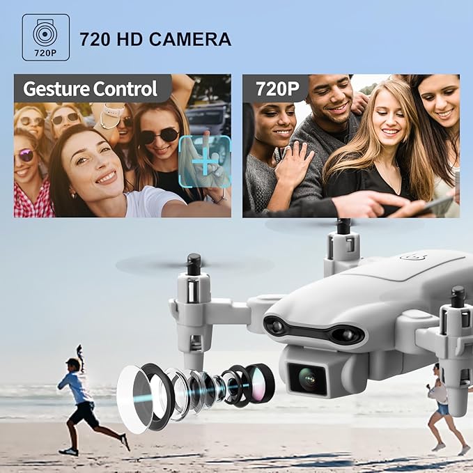 4DV9 Mini Drone with 1080P HD Camera for Kids Live Video RC Quadcopter for Adults Beginners Toys Gifts,Altitude Hold, Waypoints Functions,One Key Start,3D Flips,3 Batteries,Gray