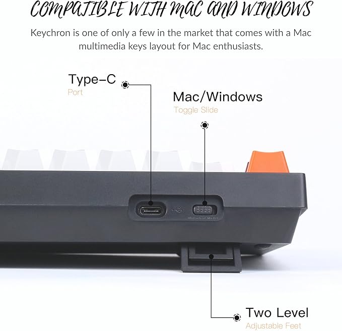 Keychron C1 Wired Mechanical Keyboard TKL, RGB Backlit with Double-Shot ABS Keycaps, 87 Keys Hot-Swappable Pre-lubed Tactile Switch Compatible with Mac Windows