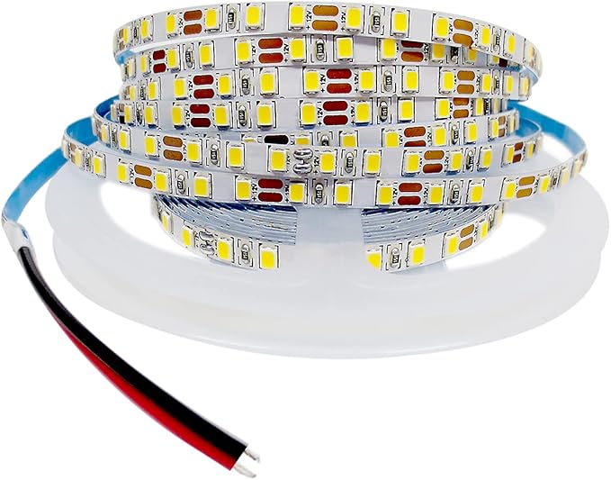 12V LED Strip Lights, 5mm Wide Ultra Narrow White 6000K 16.4ft SMD 2835 IP20 120 LEDs/M, Total 600 LEDs Rope Light Strip for Bedroom, Kitchen, Advertising Decoration