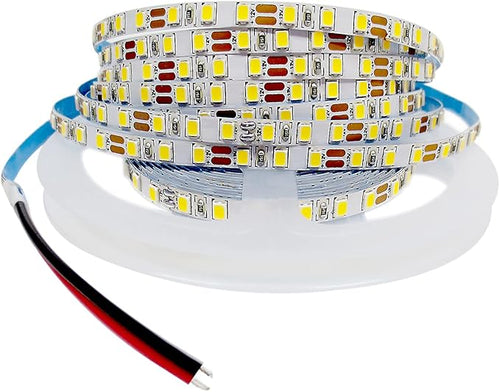 12V LED Strip Lights, 5mm Wide Ultra Narrow White 6000K 16.4ft SMD 2835 IP20 120 LEDs/M, Total 600 LEDs Rope Light Strip for Bedroom, Kitchen, Advertising Decoration