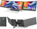 14" Triple Laptop Screen Extender, Ultra-Thin FHD 1080P Portable Monitor, 2.2lbs Lightweight Plug & Play Travel Monitor for 13"-17" Laptops, Compatible with Windows/Mac/Android/Chrome