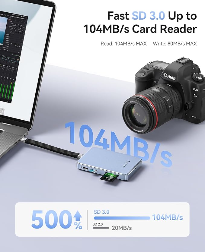 ORICO 10Gbps Magnetic M.2 NVMe SSD Enclosure with USB-C Dock Compatible for Phone 17/16/15 Pro/Max/Plus ProRes Recording TF/SD Card Slot PD 100W for 2230/2242/2260/2280 B+M M-Key Diskless AP80F Green