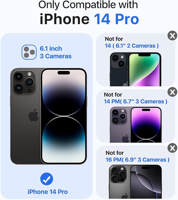 Magnetic for iPhone 14 Pro Case,[Compatible with MagSafe][Military-Grade Drop Protection][Anti-Yellowing]Shockproof Protective Translucent Matte Cover for iPhone 14 Pro Phone Case,Forest Green