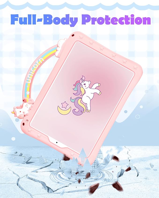 Wazzasoft for iPad mini 7 Case A17 Pro 2024, for iPad mini 6th Generation Case 8.3 Inch Girls Cute Girly Cartoon Kawaii Pretty Design Cover with Stand & Strap Women Teens Funda for Apple Mini 6/Min 7