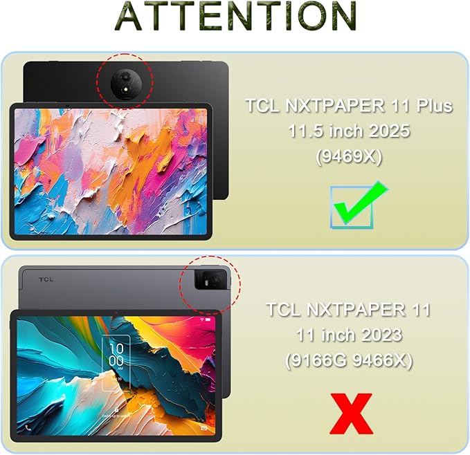 ATOOZ for TCL NXTPAPER 11 Plus Tablet Case 2025 (9649X) with PC Stand Soft Silicone Kids Case for TCL NXTPAPER 11 Plus 11.5 Inch (Green)