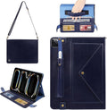 Handbag Case for iPad Pro 13-inch M5 2025/M4 2024, Techcircle Folio Stand PU Leather Crossbody Wallet Case with Pencil Holder, Hand Strap & Shoulder Strap, Navy