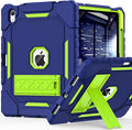 ZoneFoker Case for iPad (A16) 11th/10th Generation 11/10.9 inch 2025/2022, Heavy Duty Military Grade Shockproof Rugged Cover with Pencil Holder/Stand for i Pad 11th / 10 th Gen (Blue+Teal)