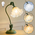 Mothers Day Gifts for Mom, Flower Table Lamp, LED Reading Light 3 Color Modes Bedside Lamps, Vintage Flower Nightstand Lamp Kawaii Table Lamps for Bedroom Living Room Home Decoration(Green lamp)