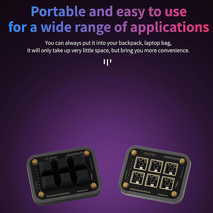 Custom Macro Pad Programmable Designer Mini Keyboard 6 Keys (Silver,KB16)