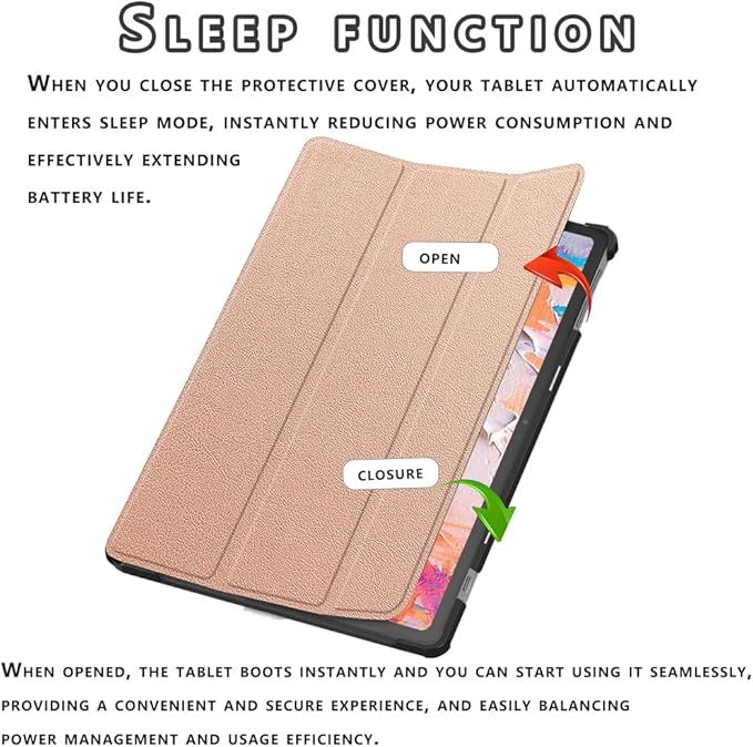 [NSFN] for TCL NXTPaper 11 Plus Tablet Case,TCL Tablet 11.5Inch Case, Ultra Thin, Protective Case, Trifold, Magnetic Closure, Stand, Shockproof, Ultra Lightweight, with Pencil Holder, Rose Gold