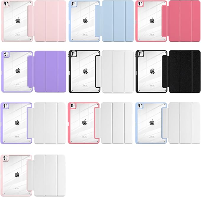 Personalized Photo Case for iPad Pro 11 inch (M5) 2025 (M4) 2024 Release Slim Lightweight Cute Patterns Trifold Cover with Clear Back Shell Magnetic Wake Sleep Design for Girls Women