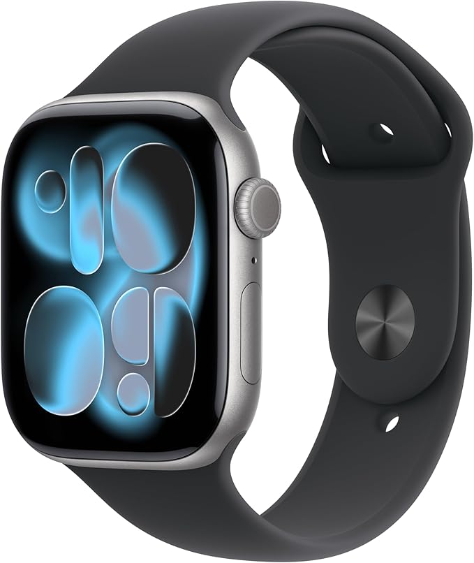 Apple Watch Series 11 [GPS + Cellular 46mm] Smartwatch with Space Gray Aluminum Case with Black Sport Band - M/L. Sleep Score, Fitness Tracker, Health Monitoring, Always-On Display, Water Resistant