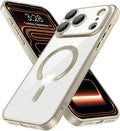 Hython Magnetic Clear for iPhone 17 Pro Max Case with Camera Lens Protector [Compatible with MagSafe] Plating Edge Slim Soft TPU Cover Protective Phone Case for iPhone 17 Pro Max 6.9", Matte Gray