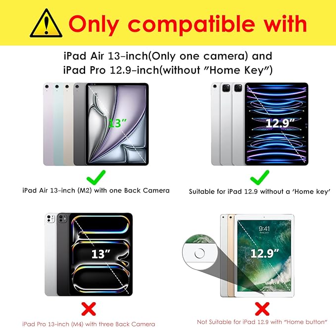 VIKESI Case for iPad Pro 12.9 6th/5th/4th/3rd Generation 2022/2021/2020/2018,TPU Shockproof Frame,Built-in Pencil Holder,Auto Sleep/Wake - Black