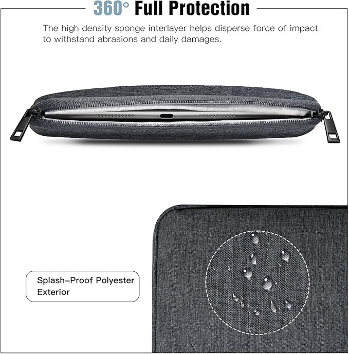 TiMOVO 13 Inch Tablet Sleeve for iPad Air 13" M3 2025, iPad Pro 13"/12.9", Galaxy Tab S9 Plus/S10+/S9 FE+, Remarkable Paper Pro 11.8", Protective Pocket Bag, Space Gray