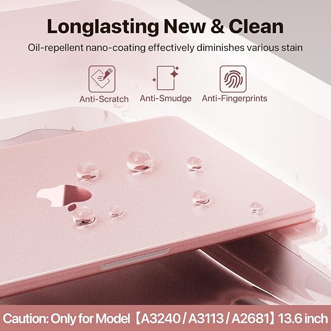 Soonjet Matte Case for MacBook Air 13/13.6-inch (M5/M4/M3/M2, 2022–2026 A3449 A3240 A3113 A2681), Lightweight | Scratch & Fingerprint Resistant | Closes Seamlessly | Ideal for Work, Travel & Study
