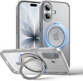 MAGIC JOHN 360° Rotatable Magnetic Invisible Stand for iPhone 17 Case [Camera Control Button] [Compatible with MagSafe] 16FT Shockof for iPhone 17 Case with Kickstand, Gray