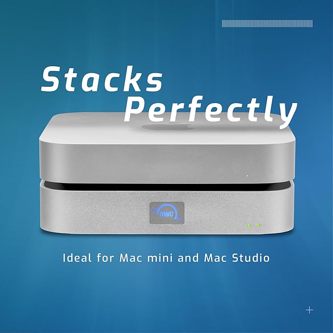 OWC 20TB (20.0TB HDD 7200 RPM Drive) miniStack STX, Upgradeable,Stackable Expansion Solution and Thunderbolt Hub/Mini Dock for Mac Studio, Mac mini and Other Devices. Silver