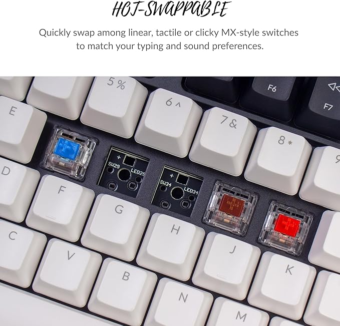 Keychron C1 Wired TKL Mechanical Keyboard, RGB Backlit, Double-Shot ABS Keycaps, Hot-Swappable Pre-lubed Linear Switch Compatible with Mac & Windows