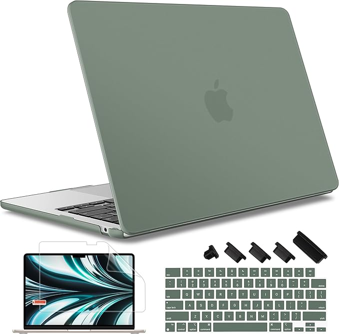 May Chen Case for MacBook Air 13/13.6-inch (M5/M4/M3/M2, 2022-2026 Models A3449 A3240 A3113 A2681), Lightweight | Closes Seamlessly | Ideal for Work Hard Shell Case, Midnight Green