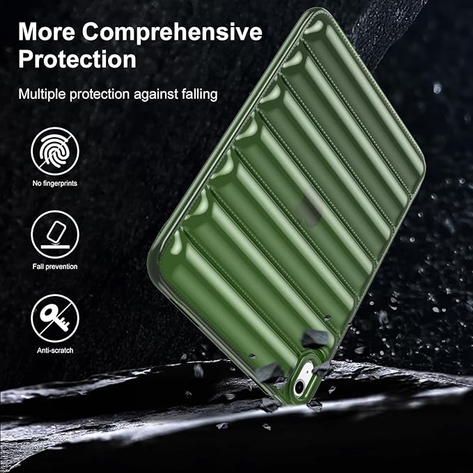 for iPad (A16) 11th Generation Case 11 inch 2025/iPad 10th Generation 10.9 inch (2022) Shockproof Soft TPU Back Cover Silicone Bumper Anti-Yellowing Lightweight Protective Clear Shell, Green