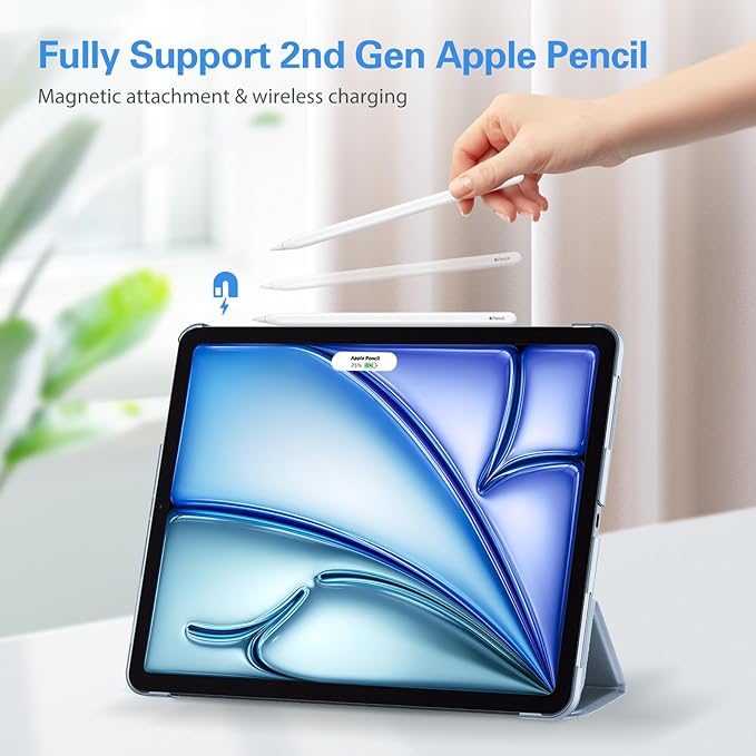 ProCase Smart Case for iPad Pro 12.9 2022/2021/2020/2018, Slim Stand Hard Back Shell Smart Cover for iPad Pro 12.9" 6th Gen/5th Gen/4th Gen/3rd Gen -Airblue