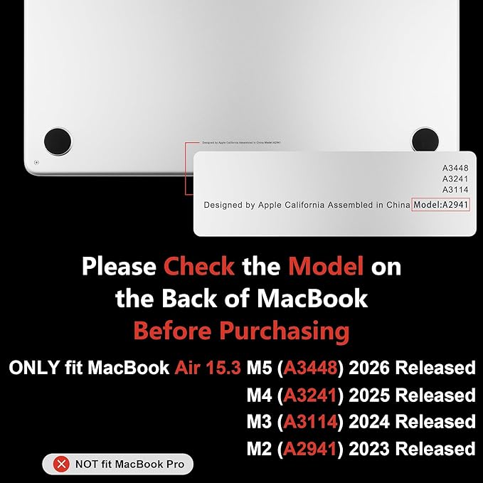 MEEgoodo Case for M5/M4/M3/M2 MacBook Air 15 inch Case 2026 2025 2024 2023, Laptop Shell Fit Model (A3448/A3241/A3114/A2941) for MacBook Air 15.3-inch, Beige Stripes