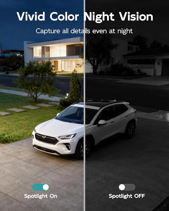 5G/2.4G Security Camera Outdoor, 3MP Wired Cameras 24/7 Recording, Plug-in Power, 360° View, Motion Auto Tracking, Alexa, 2-Way Audio, IP66, Color Night Vision, SD Card/Cloud Storage