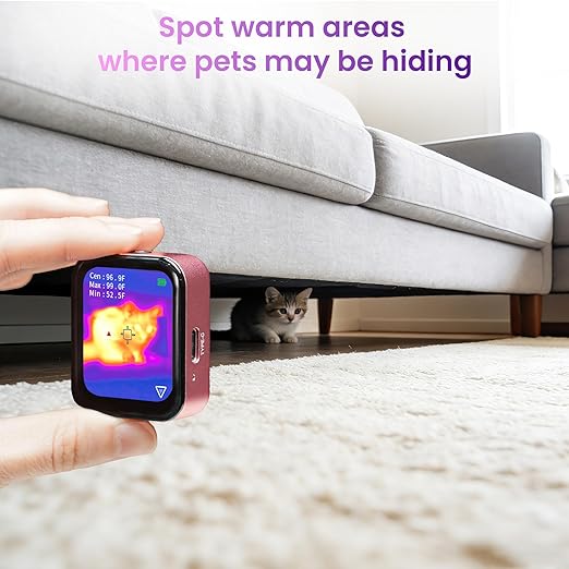 Mini Thermal Camera for Hidden Camera Detection & HVAC, Pink Beginner-Friendly Thermal Camera, Portable Infrared Imager for Water Leak Home Inspection