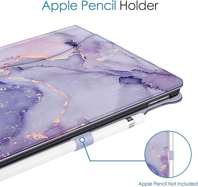 Fintie Case for iPad Air (3rd Gen) 10.5" 2019 / iPad Pro 10.5" 2017- [Sleek Shield] Premium PU Leather Slim Fit Multi Angle Stand Cover with Pocket, Pencil Holder, Auto Wake/Sleep, Lilac Marble