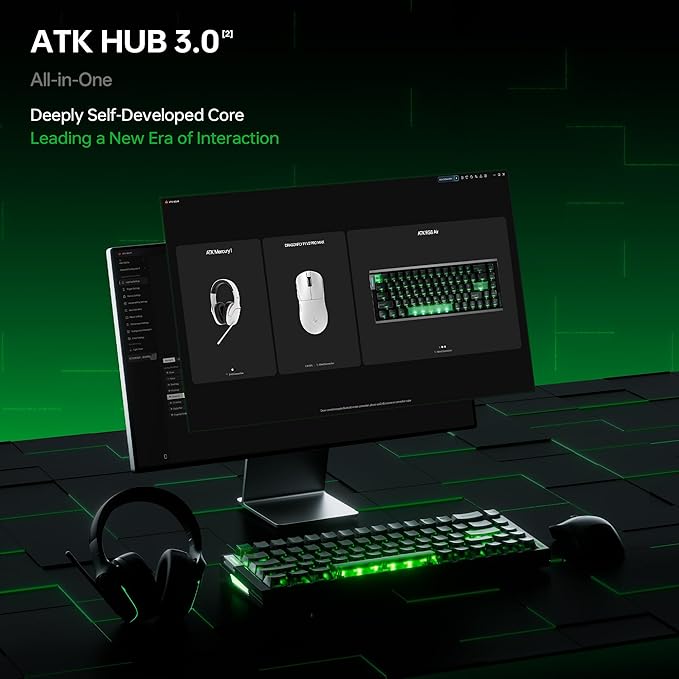 ATK RS6 Air Hall Effect Gaming Keyboard, 8K Polling, 256K Scan, 0.08 ms Latency, Adjustable 0.001–3.3 mm RT, Hard Gasket 5-Layer, Aluminum Plate, 65% 68-Key (White-Zen)