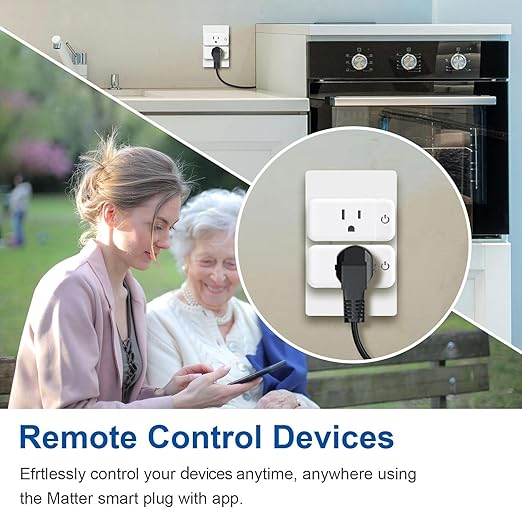 Matter Smart Plug Mini 15A, Support Apple HomeKit, Siri, Alexa, Google, SmartThings, App & Voice Control, Schedule & Timer, Super Easy Setup, 2.4G Wi-Fi Only, ETL&FCC, 4-Pack