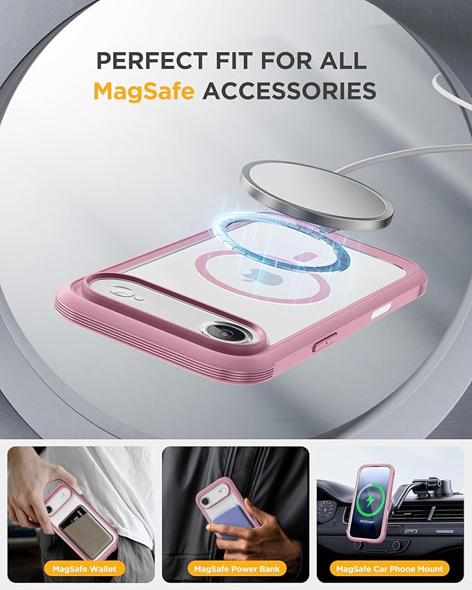 Miracase Magnetic for iPhone Air Case 6.5" [Compatible with MagSafe] Full-Body Phone Case with Built-in Glass Screen Protector & Camera Control,Drop Proof iPhone 17 Air Case Cover, Lilac