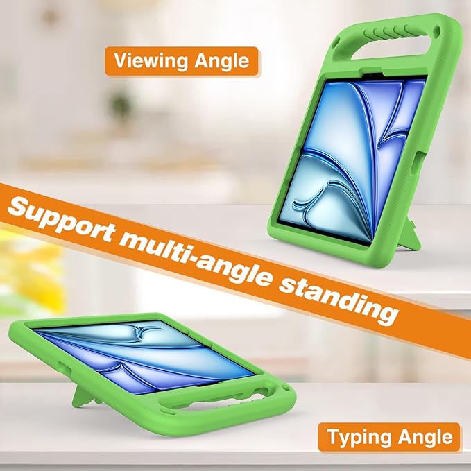 Dteck Shockproof Protective Handle Stand Pencil Holder Kids Case for iPad Air 5/4 10.9" & iPad Pro 11", Green