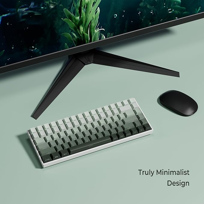 SDYZ XVX Shine Through Gradient Seaweed Green Keycaps - 136 Keys, Side Print, Double Shot PBT, OEM Profile for Cherry Gateron MX Switches
