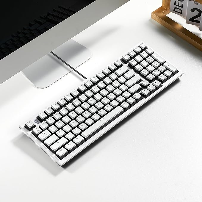 Hexgears X4 Mechanical Keyboard with Number Pad, USB-C Hot Swappable Custom Keyboard, Pre-lubed Linear Switches, White LED Backlit Computer Gaming Keyboards for PC/Tablet