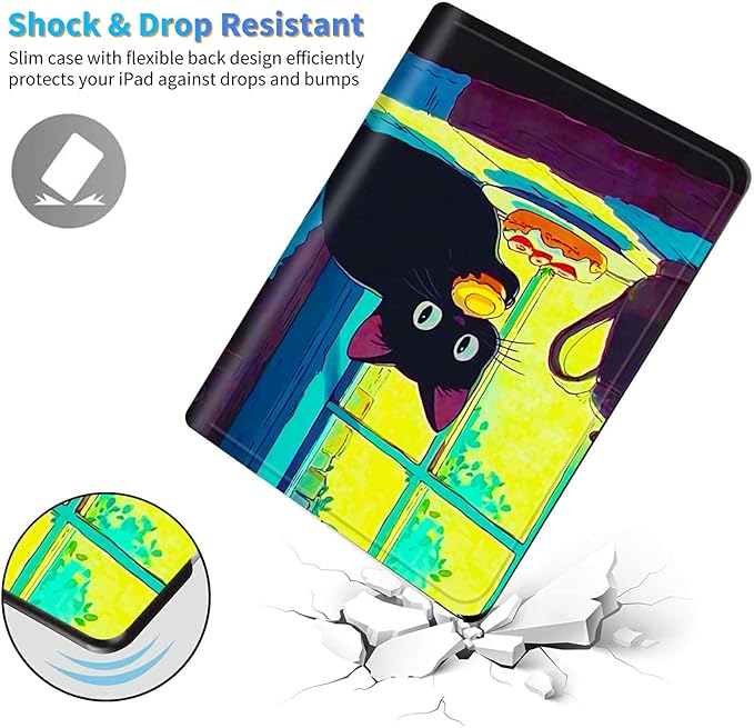 for Amazon Kindle Fire Max 11 (13th Generation, 2023 Release) 11" Tablet Case, Slim Kickstand Stand Leather Smart Cover with Auto Wake/Sleep, Black Cat Egg