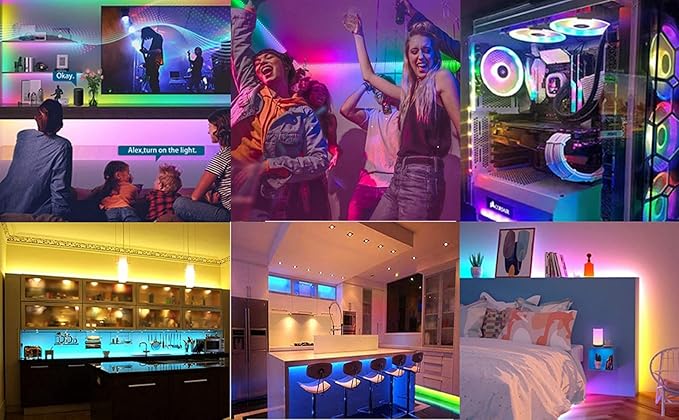 WS2812B LED Strip Individual Addressable Light 60Pixels/m SMD 5050 RGB Pixel Strip DC5V (16.4FT 300LEDS Waterproof IP67, White PCB)
