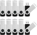 8GB Flash Drive 10 Pack Bulk USB Flash Drives, USB2.0 Thumb Drive USB Stick for Data Storage Backup, Jump Drive Pen Drive Zip Drive Memory Stick with Indicator, USB Storage Flash Drive Swivel Design