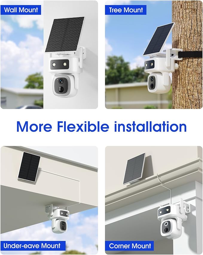 maisi 4G LTE Cellular Solar Wireless Camera Outdoor, 360 Days Free Unlimited Data, Built-in SIM Card 64GB, No WiFi No Power Security Camera, 360° PTZ, 2K Color Night Vision, 2 Way Talk, AI Detection