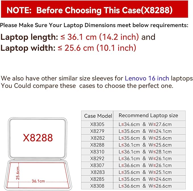 Smatree Hard EVA Protective Sleeve Case Compatible for 16 inch Lenovo IdeaPad Flex 5i/5 2-in-1, IdeaPad Flex 5/5i Gen 8, ThinkPad T16 Gen 2/1, ThinkPad T16 Laptop (X8288)